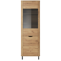 SANTI | vysoká vitrína | 63,2 cm | dub kraft zlatý | OBLÉ HRANY | BEZÚCHYTOVÝ SYSTÉM