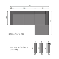 Sedací souprava TROPIC 1 | 245x183 | rozkládací + úložný prostor | VÝBĚR TKANIN