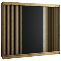 Šatní skříň Lamelo  - 250 | artisan/černá