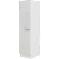 LARA wh | vysoká skříňka 30DK-162 CARGO 2F potravinová | 30 cm | UNI dvířka | bílá lesk