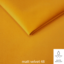 Křeslo ušák s podnožkou Next | Matt velvet 48 žlutá | nohy buk