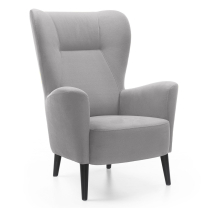 Křeslo ušák s podnožkou Next | Royal velvet 1 pearl | černé nohy | AKCE