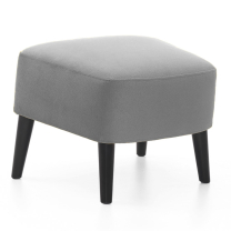 Křeslo ušák s podnožkou Next | Royal velvet 1 pearl | černé nohy | AKCE