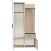 Předsíňová stěna LUX | 97 cm | se zrcadlem | UNI provedení | trufla/bílá