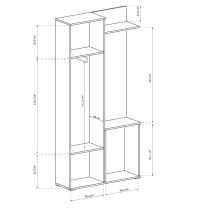 Předsíňová stěna LUX | 97 cm | se zrcadlem | UNI provedení | trufla/bílá