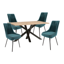 Jídelní set CALI | 4x židle + rozkládací stůl 160-260 cm | VÝBĚR TKANIN