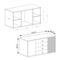Předsíňová stěna CALI + skříň C-1 + komoda C-4 | artisan