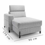 ULISES | díl OBKL | 90x179 cm | delší otoman s úložným prostorem | VÝBĚR TKANIN a NOŽIČEK