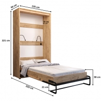 Case | sklápěcí postel 120 | dub kraft zlatý/černá