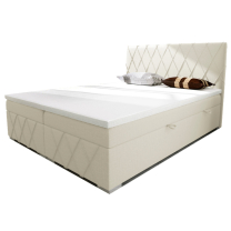 Dvoulůžko boxspring ROYAL + rošt + matrace | 180 cm | krémová