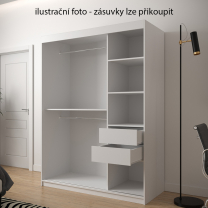 Šatní skříň Plaster | 150 cm | bílá/černá