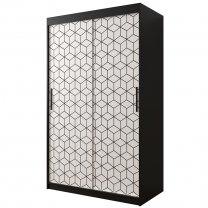 Šatní skříň Plaster 1 | 120 cm | černá/bílá