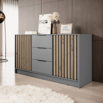 Komoda NELLY 3D | 155 cm | šedá