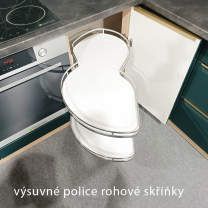 GLAMOUR m | dolní skříňka GLA-24D rohová + výsuvná police | 110x60 cm | modrá mat
