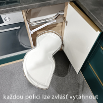 GLAMOUR m | dolní skříňka GLA-24D rohová + výsuvná police | 110x60 cm | modrá mat