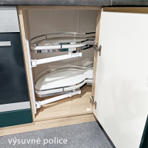 GLAMOUR m | dolní skříňka GLA-24D rohová + výsuvná police | 110x60 cm | modrá mat
