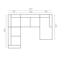 Sedací souprava VENTO U | 235x322x167 | VÝBĚR Z PRÁVÉ HOVĚZÍ KŮŽE | s úložným prostorem a rozkladem