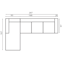 Sedací souprava VENTO L | 167x287 | VÝBĚR Z PRÁVÉ HOVĚZÍ KŮŽE | s úložným prostorem