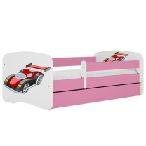 Babydreams | jednolůžko 180x80cm | růžová/bílá | auto
