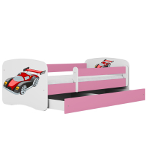Babydreams | jednolůžko 180x80cm | růžová/bílá | auto