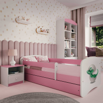 Babydreams | jednolůžko 180x80cm | růžová/bílá | dinosaur