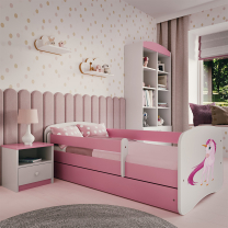 Babydreams | jednolůžko 180x80 cm | růžová/bílá | jednorožec