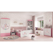 Babydreams | jednolůžko 180x80 cm | růžová/bílá | kůň