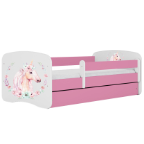 Babydreams | jednolůžko 180x80 cm | růžová/bílá | kůň