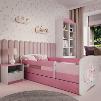 Babydreams | jednolůžko 180x80 cm | růžová/bílá | kůň