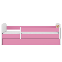 Babydreams | jednolůžko 180x80 cm | růžová/bílá | medvídek s kytičkami