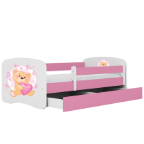 Babydreams | jednolůžko 180x80 cm | růžová/bílá | medvídek s motýlky