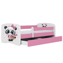 Babydreams | jednolůžko 180x80 cm | růžová/bílá | panda