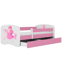 Babydreams | jednolůžko 180x80 cm | růžová/bílá | princezna a kůň