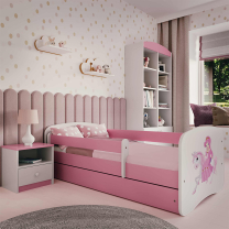 Babydreams | jednolůžko 180x80 cm | růžová/bílá | princezna a kůň