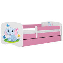 Babydreams | jednolůžko 180x80 cm | růžová/bílá | slon