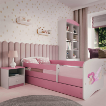 Babydreams | jednolůžko 180x80 cm | růžová/bílá | víla s křídly