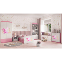 Babydreams | jednolůžko 180x80 cm | růžová/bílá | víla s křídly