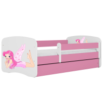 Babydreams | jednolůžko 180x80 cm | růžová/bílá | víla s křídly