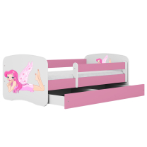 Babydreams | jednolůžko 180x80 cm | růžová/bílá | víla s křídly