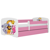 Babydreams | jednolůžko 180x80 cm | růžová/bílá | zoo