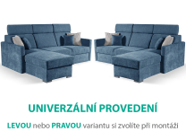 Sedací souprava SLIM Rosario + křeslo + 2x taburet ZDARMA | 460/453 modrá | POSLEDNÍ KUS