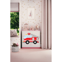 Babydreams | komoda | růžová/bílá | hasičské auto