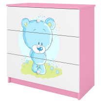 Babydreams | komoda | růžová/bílá | medvídek