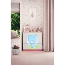 Babydreams | komoda | růžová/bílá | medvídek