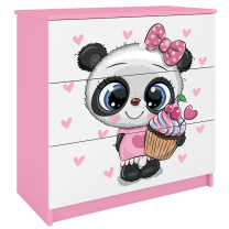 Babydreams | komoda | růžová/bílá | panda