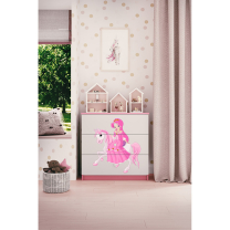 Babydreams | komoda | růžová/bílá | princezna a kůň