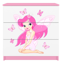 Babydreams | komoda | růžová/bílá | víla