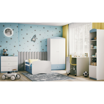 Babydreams | jednolůžko 180x80 | modrá/bílá