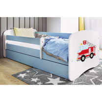Babydreams | jednolůžko 180x80 | modrá/bílá | hasičské auto
