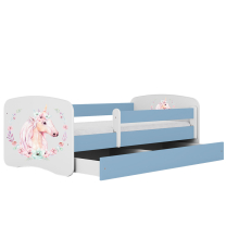 Babydreams | jednolůžko 180x80 | modrá/bílá | kůň